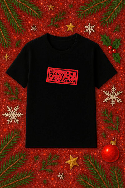 SVART WEAR Μπλουζάκι με θέμα την Πρωτοχρονιά oversized Χριστουγεννιάτικο μπλο...