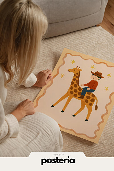 Posteria Vintage Çocuk Odası Dekoru, Bohem İskandinav Çocuk Odası Posteri, Ço...