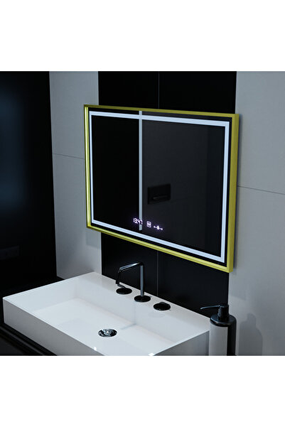 Alista Home Oglindă dreptunghiulară LED 100x65 cm Verite Royale Gold – Motion...