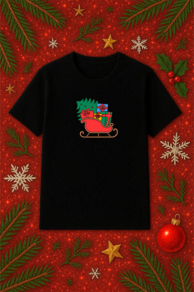 SVART WEAR Μπλουζάκι με θέμα την Πρωτοχρονιά oversized Χριστουγεννιάτικο μπλο...