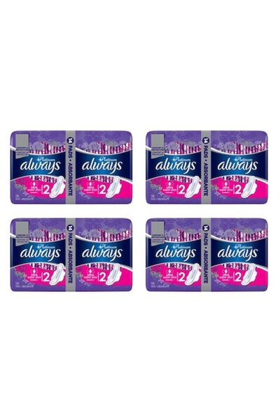 Always pads set 4 x 14 pcs Platinum Ultra Thin Long - efficient absorption, c...