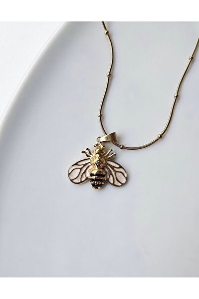 Anetta Jewelry Kadın altın renk arı model çelik kararmaz kolye