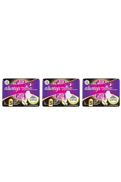 Always Set 3 x absorbante Platinum Ultra Night 8 buc - absorbție suplimentară...