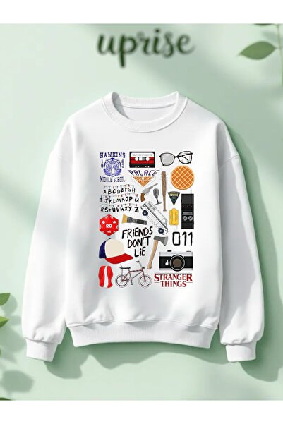 Vordevia سترة Stranger Things Hawkins مطبوع مصنوعة من القطن بثلاثة خيوط وياقة...