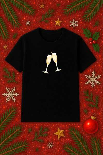 SVART WEAR Μπλουζάκι με θέμα την Πρωτοχρονιά oversized Χριστουγεννιάτικο μπλο...