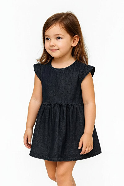 STITCH by MH فستان جينز بأكمام عالية للأطفال