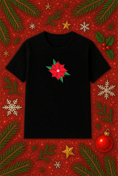 SVART WEAR تي شيرت قصة فضفاضة بطابع السنة الجديدة تي شيرت عيد الميلاد