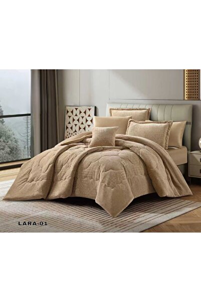SNOOZYL Lara double bedspread made of velvet and soft fur with a modern design, 230x250