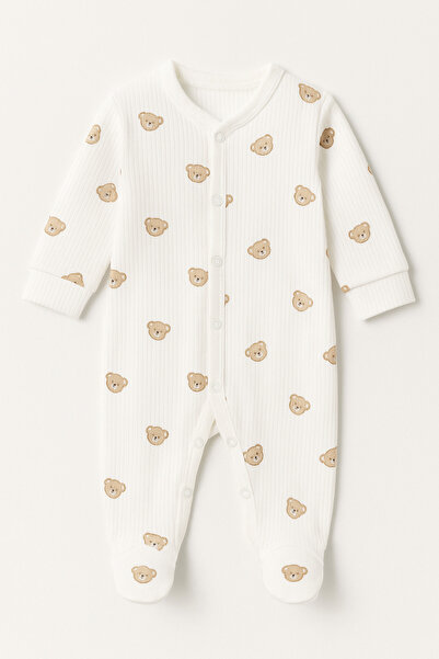 MUNİS BABY Pamuklu %100 Organik Kumaş Çıtçıtlı Bebek Tulum