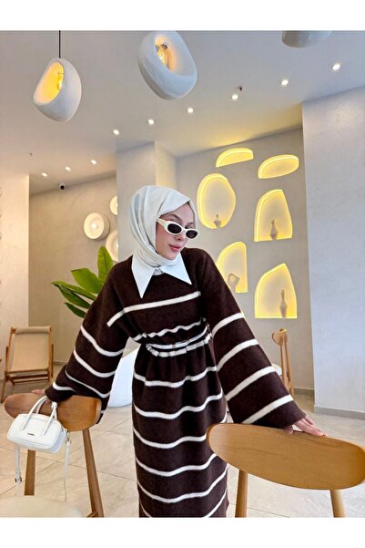 PİNK FLY Angora Fabric Wide Sleeve Boydan Dress