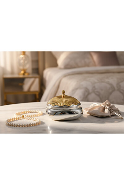 ALSAIF KITCHEN Royal silver and gold embossed sugar bowl - luxury candy box -...