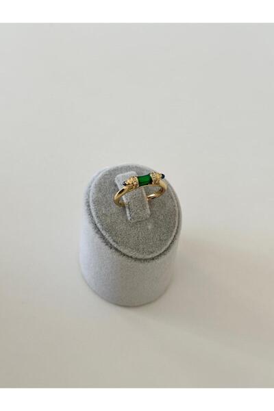 Charmist 14K Çelik Üzeri Altın Kaplama Mineli Yüzük