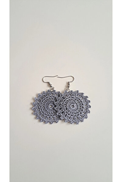 DER&İST BUTİK Örgü Küpe Yuvarlak Desen