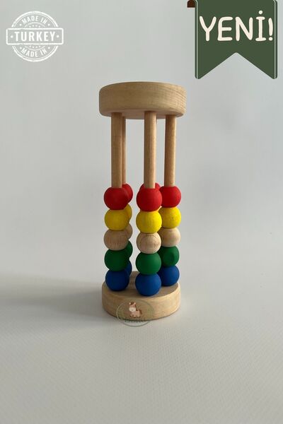 DORU Natural Healthy Wooden Toy Montessori Abacus Math Children Baby Room Dec...
