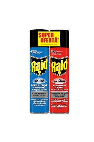 Raid spray insecticid pentru gândaci de bucătărie și furnici 400 ml + spray i...
