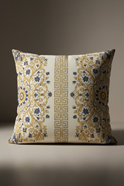 Artvibe Husă de pernă din catifea cu motiv clasic auriu