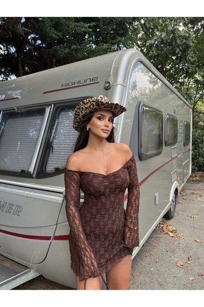 khar din material subțire Rochie scurtă din dantelă / mini rochie căptușită