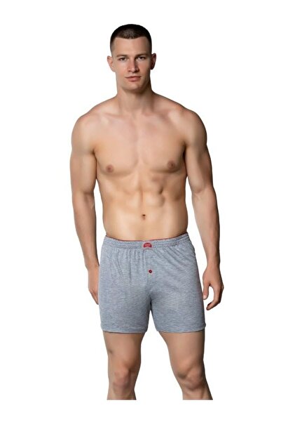 Gümüş İç Giyim 4020 Ανδρικό χτενισμένο βαμβακερό πετσέτα μπόξερ με επίπεδη μέ...