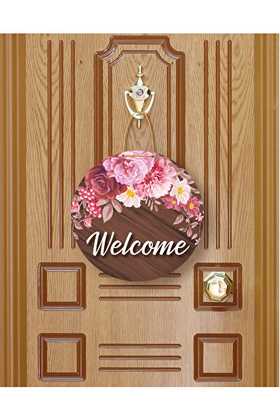 M&H Quality Flower Patterned Welcome Door Ornament |   Door Accessory