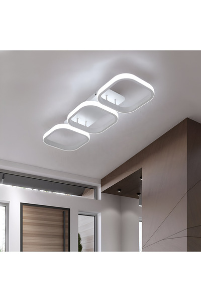 Alista Home Candelabru LED VERTEX 34W, 3 Pătrate, Liniar, Lumină Rece/Caldă/N...