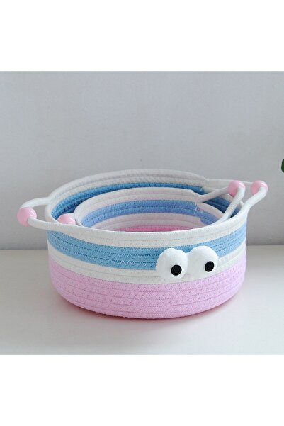 Other Fun Eyes Round Colorful Desktop Snack & Miscellaneous Container Cotton Rope Storage Basket