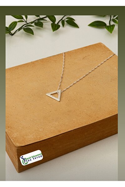 best bioenerji taş terapi Non Tarnish Silver Color Triangle Pendant