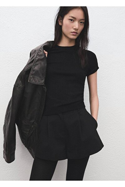 MANGO Woman Kısa kollu ince triko kazak