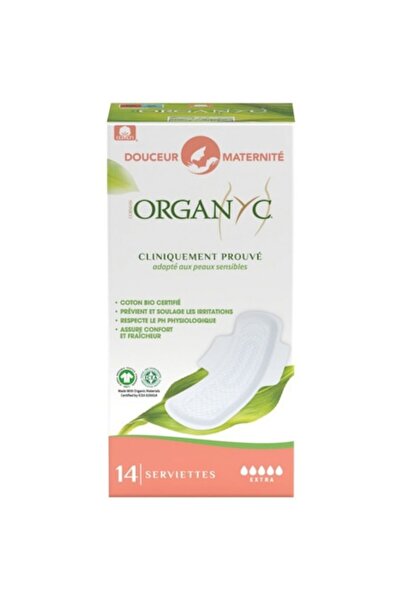 Organyc Absorbante intime postpartum suplimentare, 14 buc.