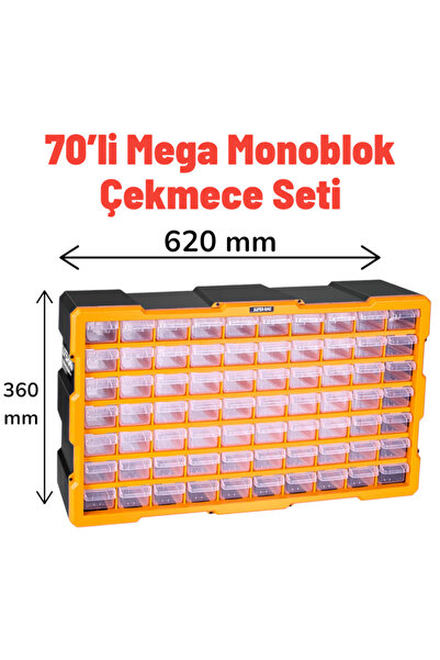 Otomeksan Otomotiv Aksesuar ve Hırdavat 70 Çekmeceli Monoblok Vida Organizer – Atölye, Hırdavat ve Elektrikçi Düzenleyici Dolap