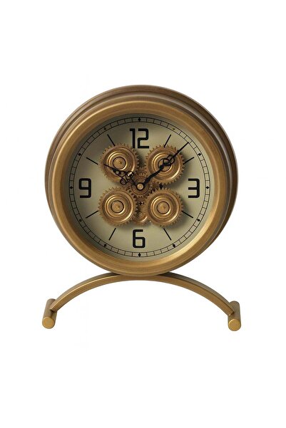 YASAR CONCEPT Mecatron Metal Çarklı Masa Saati 26x34 Cm