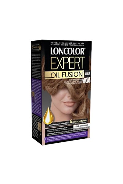 Loncolor Set de 3 vopsele de păr permanente Expert Oil Fusion, 8.83 Blond Aur...