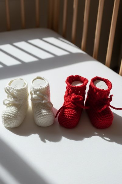 Hiciw 2 Pairs of Hand-Knitted Baby Booties | |   0-1 Year Old Booties