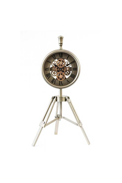 YASAR CONCEPT Chronare Metal Çarklı Tripod Masa Saati 25x65 Cm
