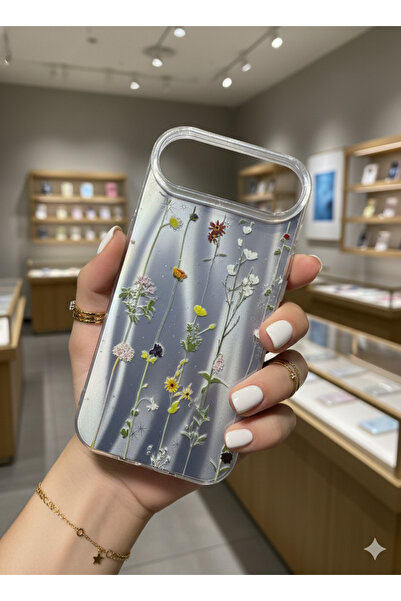 OVADA iPhone 17 AİR Uyumlu Kamera Koruma Çıkıntılı Sarmaşık Desenli Parlak Si...