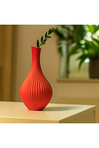 Asimeyz Japandi NINA Vazo - Zarif Çiçek Modern 3D Baskı Dekoratif (Çap 11,8 x Yükseklik 20 cm)