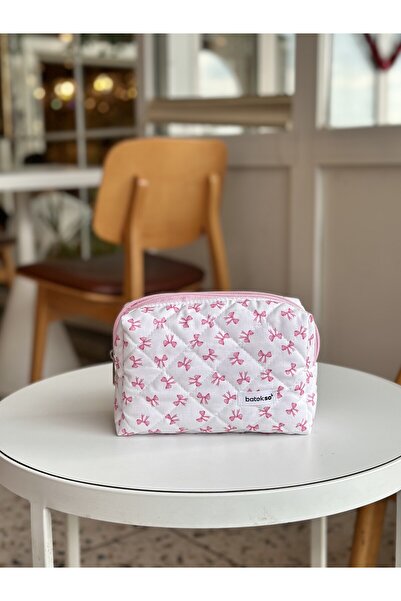 Batekso Mini Ribbon Patterned Makeup Bag - Large Size