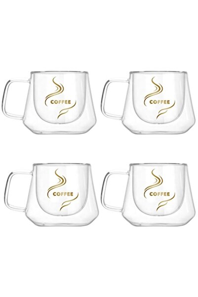 Quasar & Co. Set of 4 Double-Walled Glass Coffee Cups