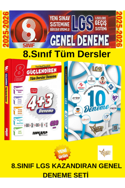 Ankara Yayıncılık Ankara Güçlendiren 8.Sınıf 4+3 Genel Denemeı+Liderler Karma...