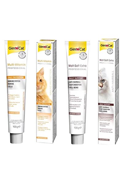Gimcat Malt Soft Extra 100 g + Multivitamin 100 G Kedi Macunu