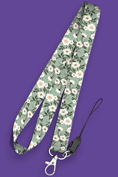 MİLLENEX Beyaz Papatya Telefon Askı Yaka Kartı Boyun Askısı Askı İpi Boyunluk...