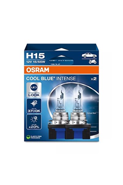 Osram Becuri H15 Albastru Rece Intens 15/55W 12V PGJ23t-1 Set de 2