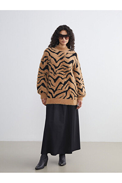 LAVRE Leopard Printed Soft Knit Tunic