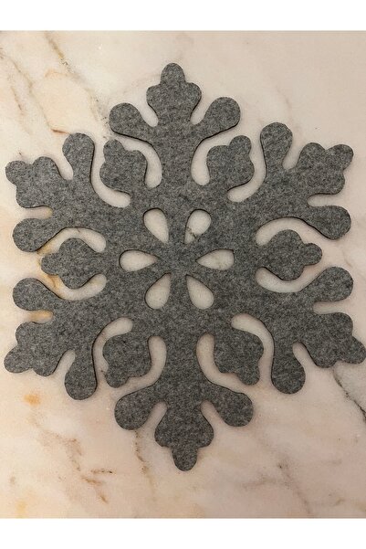 Keçelove 6 قطع من حاملات الأكواب على شكل ندف الثلج، زينة لطاولة عيد الميلاد