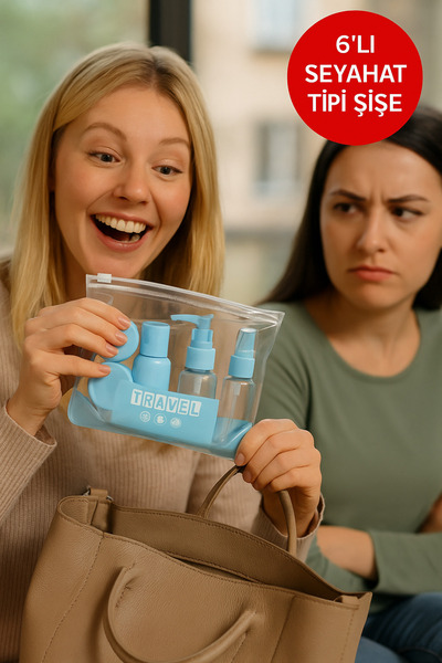 Open Home Concept Seyahat Şişe Seti 6’lı – 50 ml Pompalı & Sprey Şişe, Krem K...