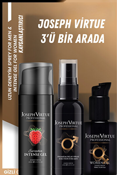 3 Lü Set Kadın Bakım Jel & Erkek Control Sprey &Kayganlaştırıcı Jel Çilekli