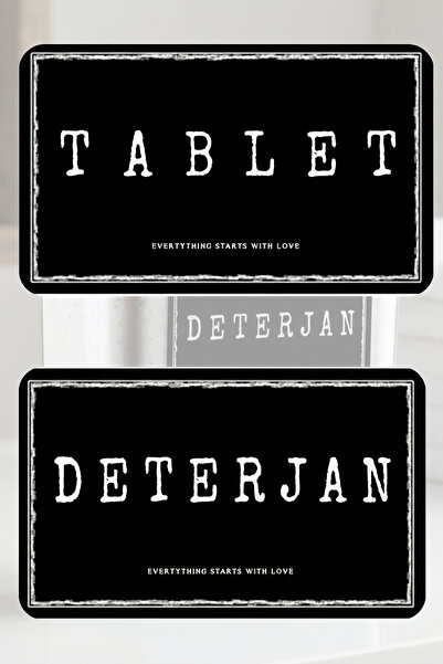 EA Home Concept Dekoratif Bulaşık Tableti ve Deterjan Kutusu Etiketi 2 Adet 1...