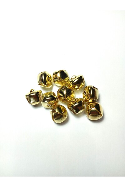 betüşce 10 adet 2,5 cm Altın Renkli Metal Jingle Bells Basık Çan Zil Yılbaşı ...