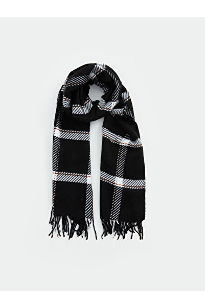 LC Waikiki Fringed Plaid Patterned Women's Scarf