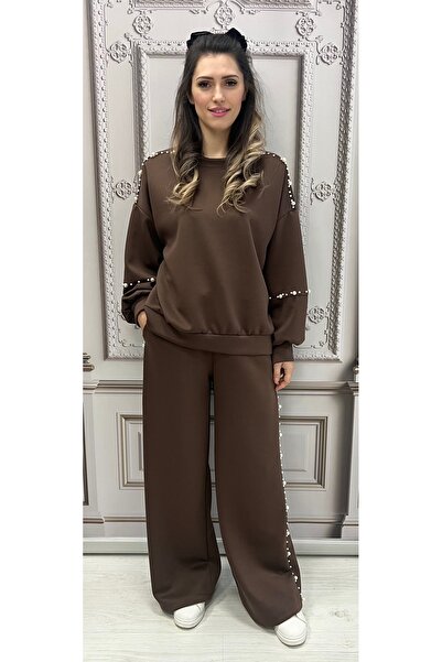 styleFlex Women's elastic viscose tracksuit with applied pearls