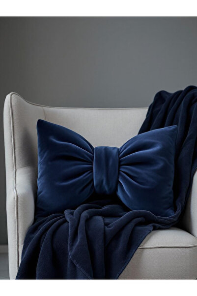 JACA بطانية تلفزيون من الصوف الناعم مع وسادة مزينة بفيونكة